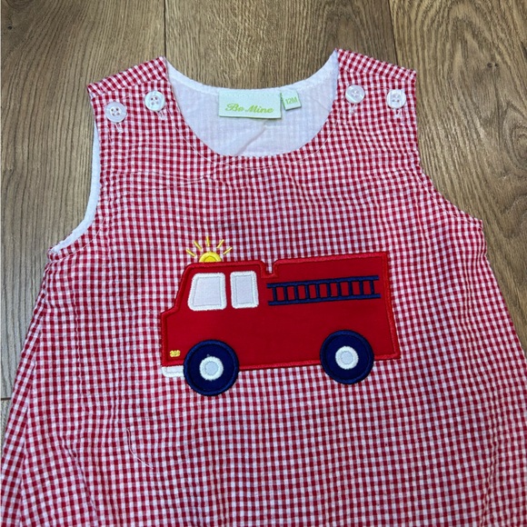 Be Mine red and white firetruck bubble - Size 12 M - Picture 4 of 5